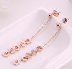 Tassel Earrings for Women Rose Gold Color Plating Stainless Steel Earrings