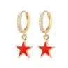 Buy cheap Colorful Enamel Star Hoop Earrings Real 925 Sterling Silver Earrings Rhodium Plated from wholesalers