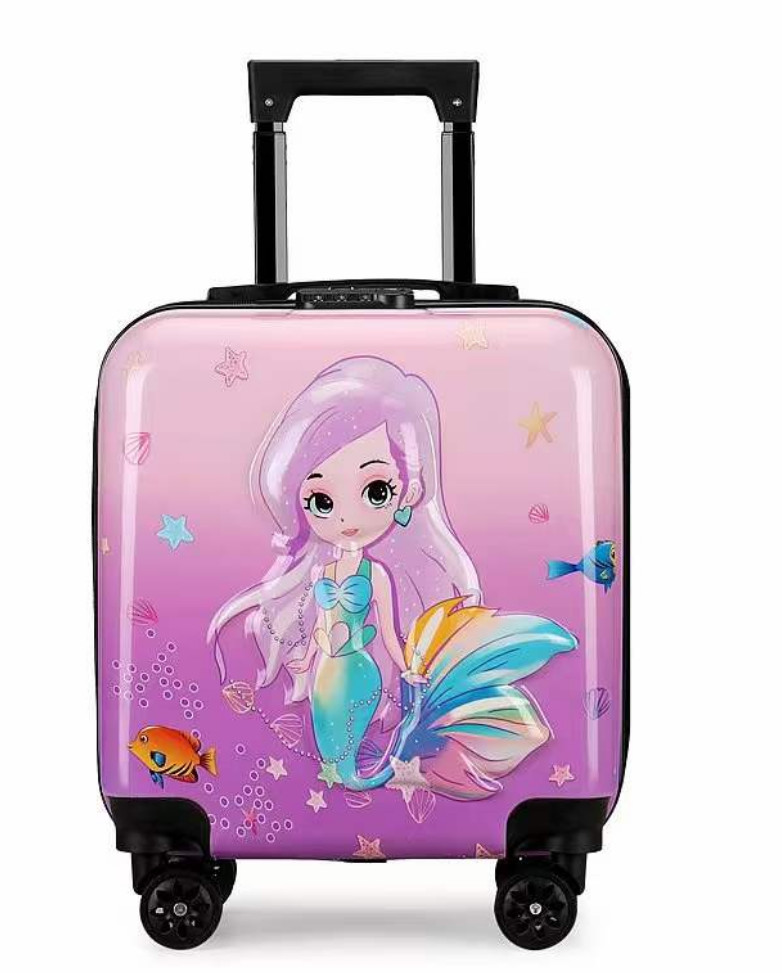 Wholesale Customized Durable Cartoon 18 Inch PC Kids Travel Luggage Suitcase