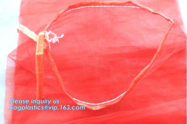 Buy cheap 30x47cm gold yellow HDPE material raschel mesh bags for packing cabbage with hand,Orange onion potato vegetable fruit pa from wholesalers