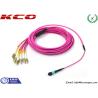 Buy cheap OM4 MPO Breakout Fanout Pach Cable Fiber Optics LSZH Pink Violet With LC FC SC 10G 40G 100G from wholesalers