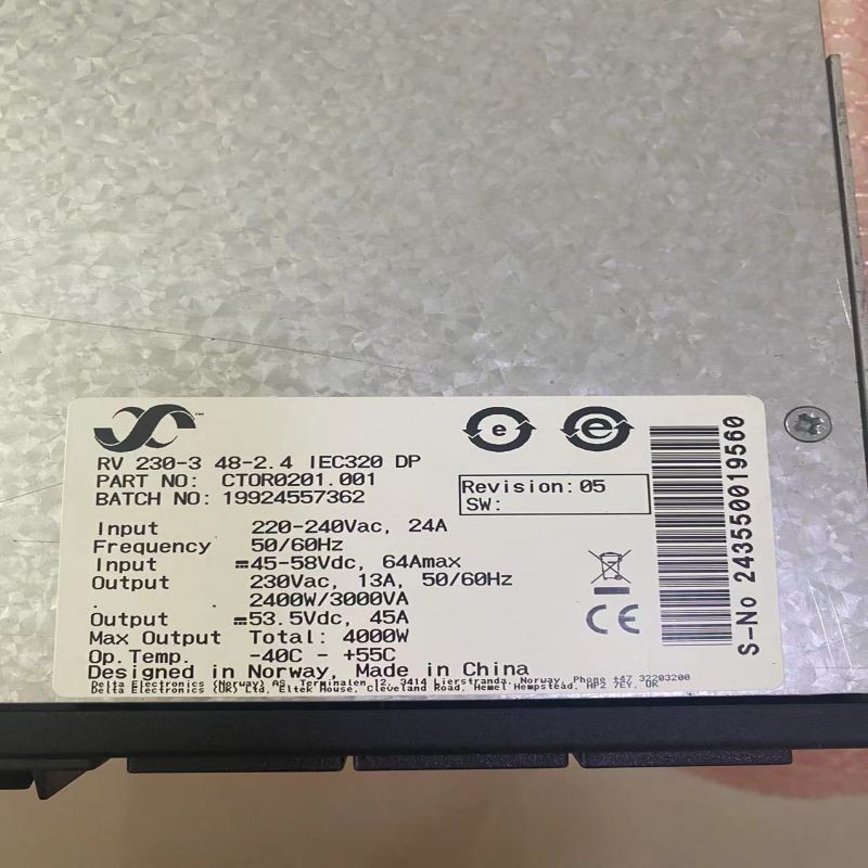 Eltek Rectiverter Integration Standalone System 48 Vdc 3 KVA 1ph CTOR0201.001