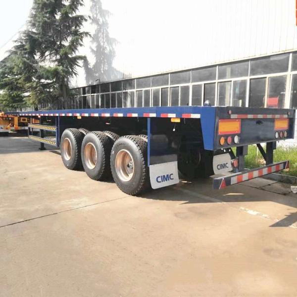 Buy cheap Tri Axle 50mm Kingpin 60T Payload Flatbed Semi Trailer from wholesalers
