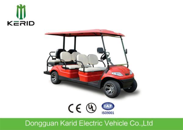 Buy cheap Red Color Electric Golf Carts 6 Passenger Vehicle With 4 Front Seats + 2 Rear Seats from wholesalers