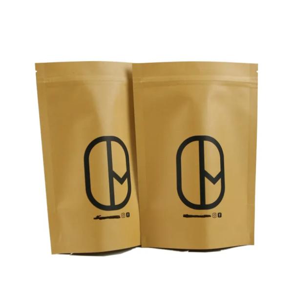 Doypack Ziplock Brown White Kraft Craft Paper Standing Up Pouches Food Powder