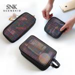 Travel Zipper Washing Mesh Polyester Cosmetic Bag