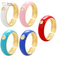Buy cheap Simple Zircon Chunky Dripping Oil Rings Adjustable Summer Jewelry product