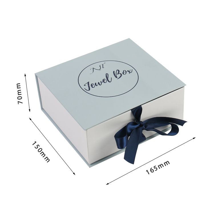 Custom Jewelry Packaging Box Bracelet Gift Box With Matt Lamination And Ribbon Closure
