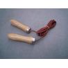 Buy cheap leather jump rope with red beech wooden handle from wholesalers