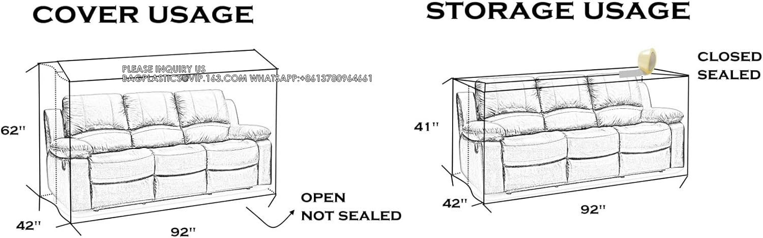 Furniture Cover – Dust-Proof Moving Bag For Sofa, Moving Boxes – Clear & Odorless Plastic Bag For Moving