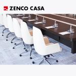 Hotel Meeting Room Furniture Set White Armchairs And Large Conference Table