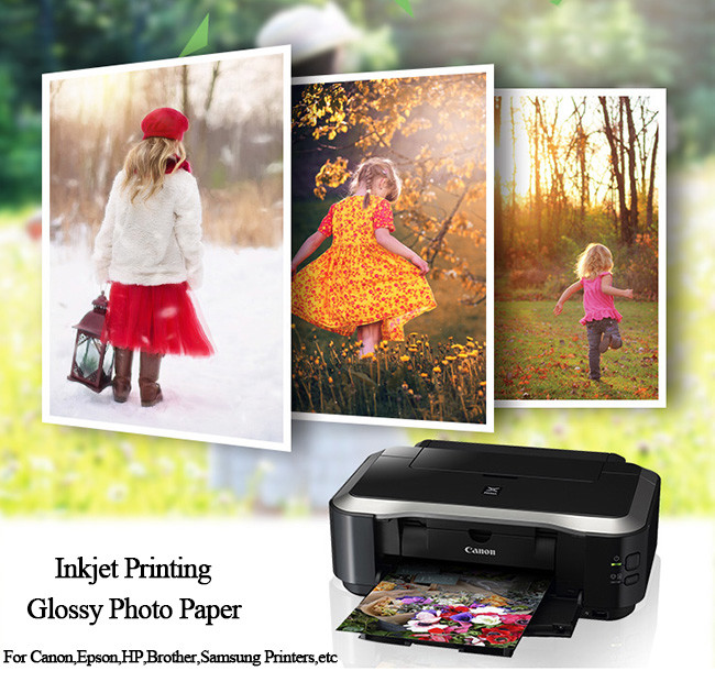 Premium Bright White Wood Pulp Glossy Inkjet Photo Paper