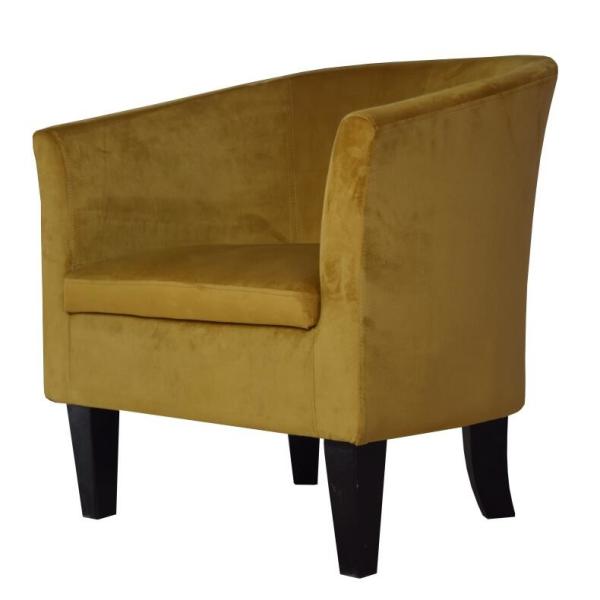 Buy cheap Yellow Velvet Tub Arm Chair Modern Plush For Office Living Room from wholesalers