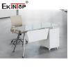 Buy cheap White Customized Toughened Glass Desk Tempered Glass Computer Desk from wholesalers