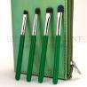 Buy cheap Green 4pcs Eyeshadow Makeup Brush Set 9.6cm Shinny Silver Ferrule from wholesalers
