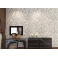 Buy cheap Ivory White Embossed Floral Pattern Wallpaper / Wall Coverings For Shop Walls product