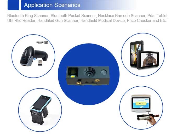 Mini size QR code scanner fast scan 1D 2D barcode reader samll for handheld device easy install