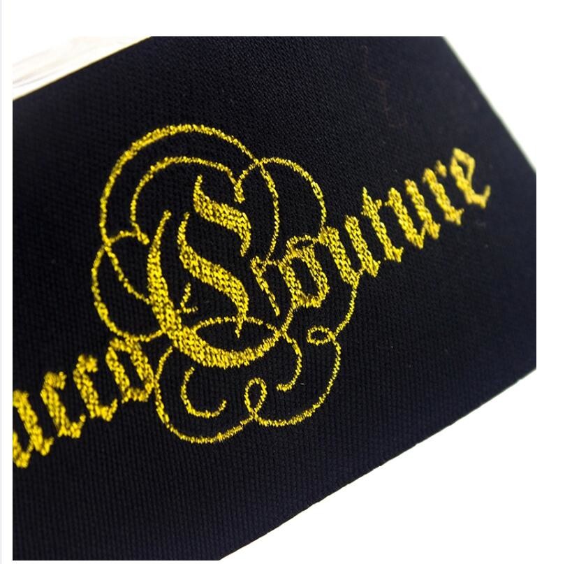 Main Gold Thread Custom Clothing Brand Labels Wholesale For Clothing