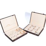 Coffee Color Microfiber Leather Jewelry Box for Necklace Bracelet Stud Set and