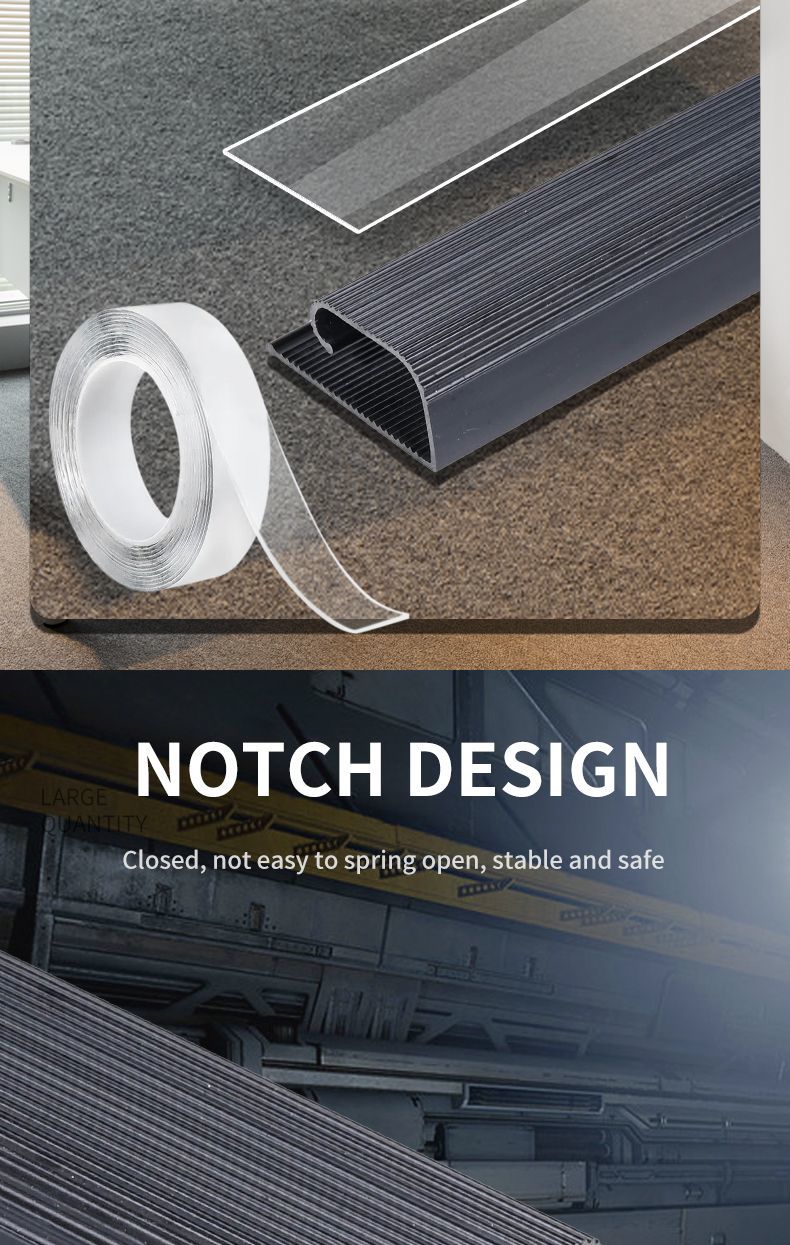 PVC Self-Adhesive Hide J Shape Cable PVC Cable Management Trunking Cover Wire Cable Organizer Wall Mount Wire Duct