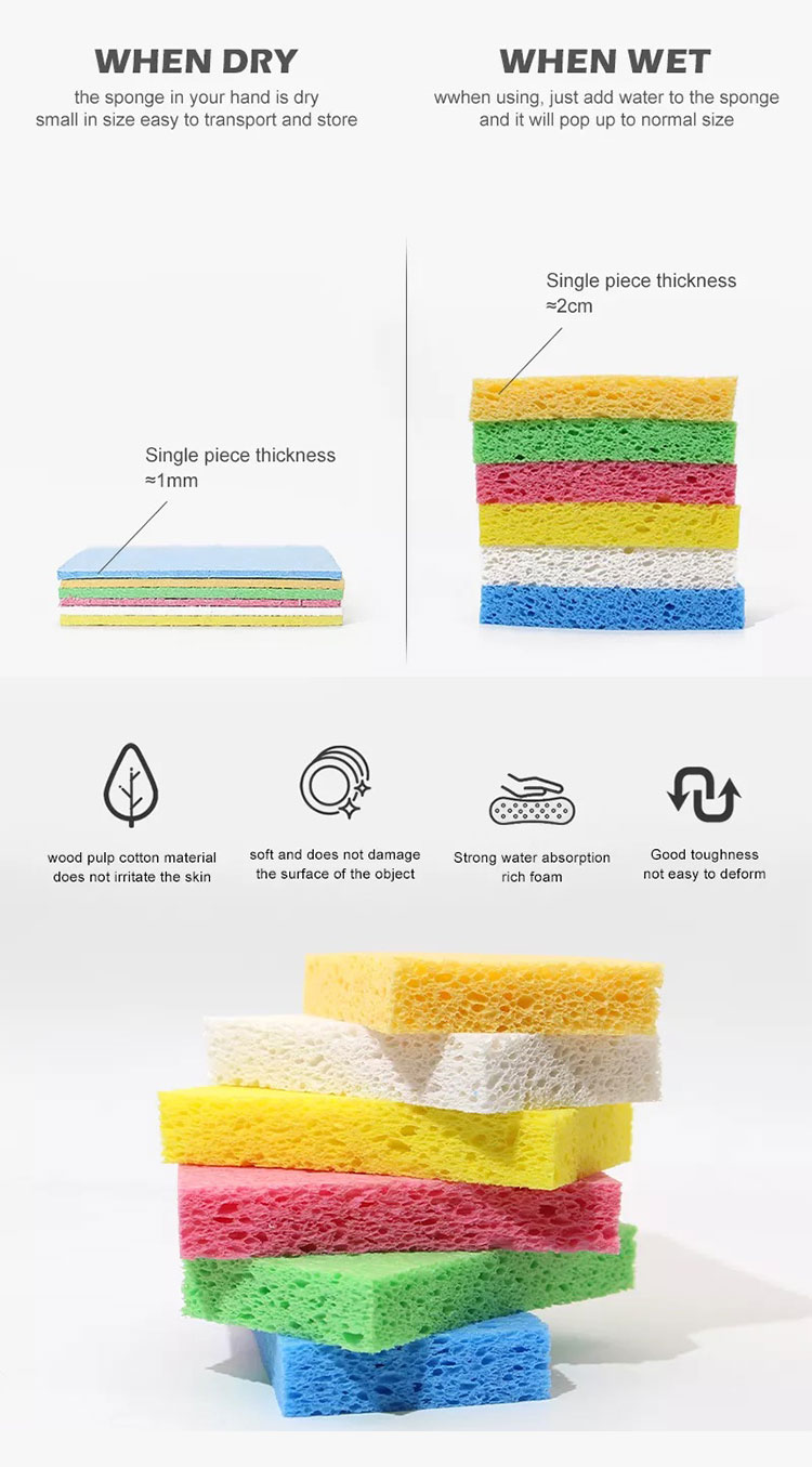 Customised Kitchen Cleaning Sponge Erosion Resistant Space Saving Easy Storage