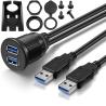 Buy cheap 2 Ports AUX Flush Mount Usb Extension USB 3.0 Male To Female from wholesalers