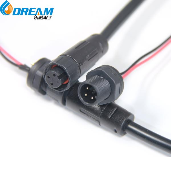 Buy cheap CQC Waterproof Wire Cable Assembly Connector 5 Cores Black LED M12 Connector from wholesalers