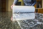 Artificial Marble 50mic Self Adhesive Protection Film Multi Surface Floor