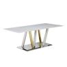 Buy cheap 220x110x75cm Luxury Marble Dining Table White Marble Top Dining Room Table from wholesalers