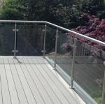 Curved Stairs Glass Railing Balcony Customized Safety Tempered Glass Railing