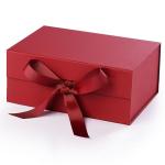 Middle Pink Folding Gift Box Book Shaped Paper Rigid Packaging Box Matt
