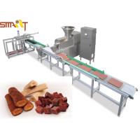 Buy cheap Stainless Steel Auto Meat Strip Traying System Cold Extrusion Pet Treat Line product
