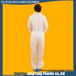Water Resistant Non Woven Coverall Disposable White Suits With Collar