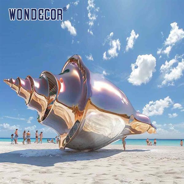 Buy cheap Large outdoor metal art conch stainless steel sculpture from wholesalers
