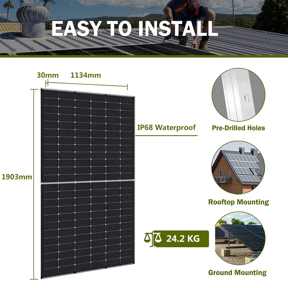 Promotion 550W Bifacial N Type Mono Solar Panel for Photovoltaic System