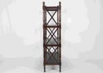 144CM Walnut Soild Wooden Book Rack Four Tiers For Living Room Corner Storage