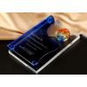 Buy cheap Business Blue Glass Awards Cups Trophies , Custom Made Glass Trophies from wholesalers