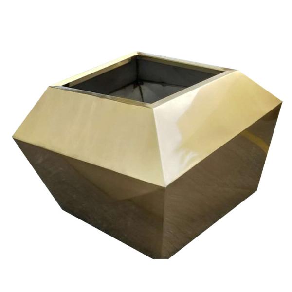Buy cheap Large metal planter wholesale outdoor flower pot square shape from wholesalers