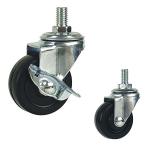 40kg Loading 2.5inch Rubber Light Duty Casters With Side Brake