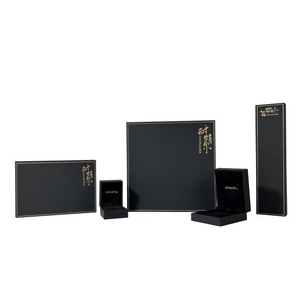 Buy cheap Soft Leatherette Paper Luxury Jewelry Packaging Boxes Chinese Font Logo Jewelry Box from wholesalers