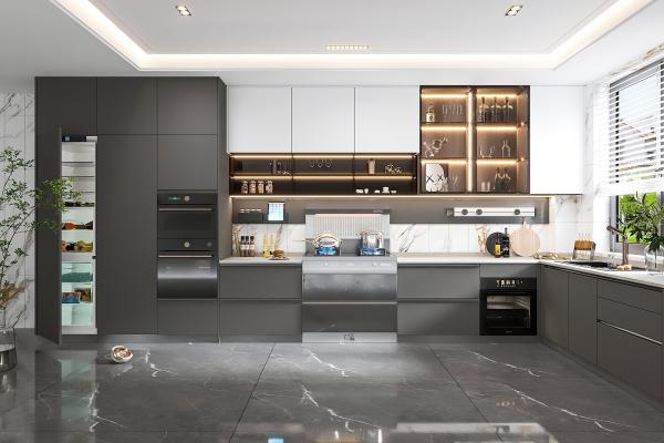 Buy cheap Modern Kitchen Cabinet With Marble Countertop And Solid Wood Door Material from wholesalers