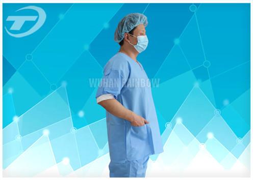 Buy cheap Disposable SMS non woven scrub suit / patient gown / surgical gown from wholesalers