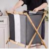 Buy cheap Breathable Moistureproof 3 Bin Laundry Hamper Bamboo Frame Washable Lightweight from wholesalers