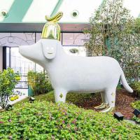 Buy cheap Customized Home Decor Sculptures Cartoon Dog Fiberglass Animal Sculpture product