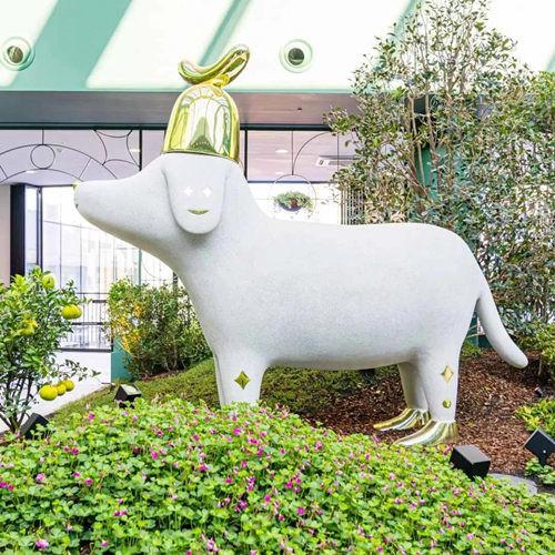 Buy cheap Customized Home Decor Sculptures Cartoon Dog Fiberglass Animal Sculpture from wholesalers