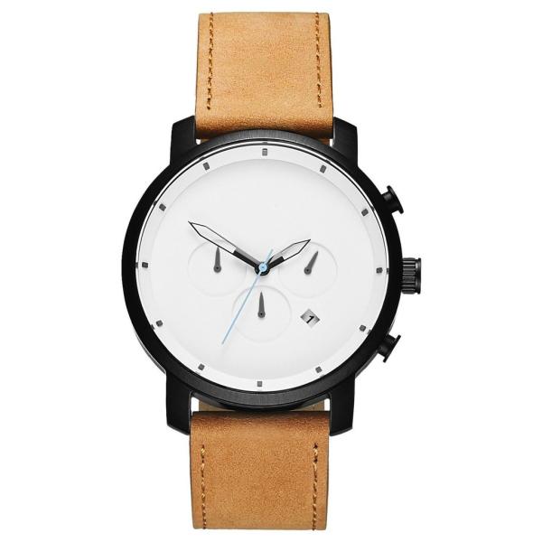 Buy cheap Tan leather strap 5atm water proof quartz stainless steel back watch from wholesalers