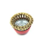 Copper Steel Twist Knot Wire Brush , Dust Proof Cup Type Wire Brush