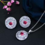 Fashion Luxury Jewelry Set Rhodium AAA Cubic Zircon Cz zircon Necklaces Earrings