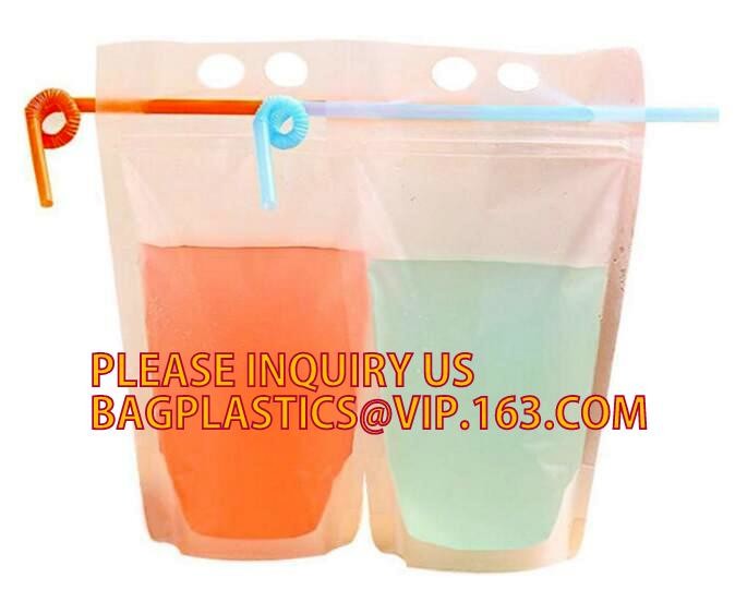 Custom Reusable Juice Food Packaging Plastic Bag Alcohol Drink Wine Spout Pouch Bag,liquid spout pouch/wine drink juice