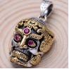 Buy cheap Vintage 925 Silver Golden Tone Skull Pendant Women Men Necklace (N20180406) from wholesalers